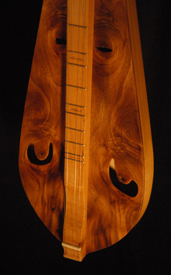 front detail view of michael mccarten's appalachian dulcimer model